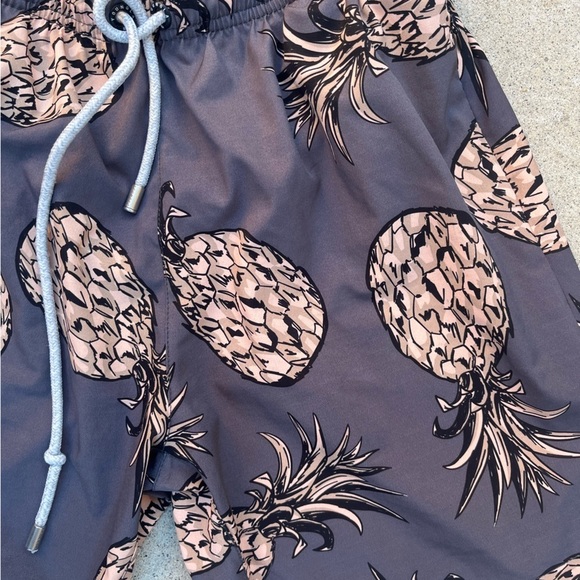 Men's YoungLA Swim Shorts Multicolor Pineapple L String Pocket Mesh Surf Beach - Picture 2 of 13